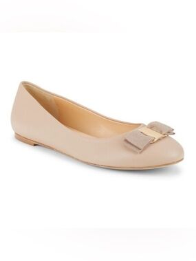 Bruno Magli Mina Bow Leather Ballet Flats